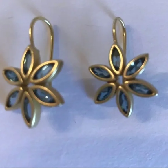 Slane 18k Sapphire Daisy Earrings Large Size - Picture 2 of 7